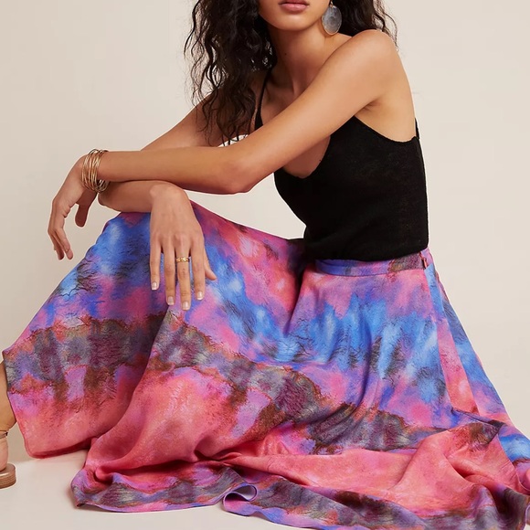 HTF Anthropologie Joni Tie-Dye Midi Skirt - Picture 10 of 10